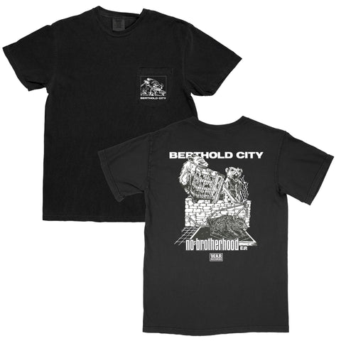 BERTHOLD CITY - NO BROTHERHOOD BLACK POCKET TEE (PREORDER)
